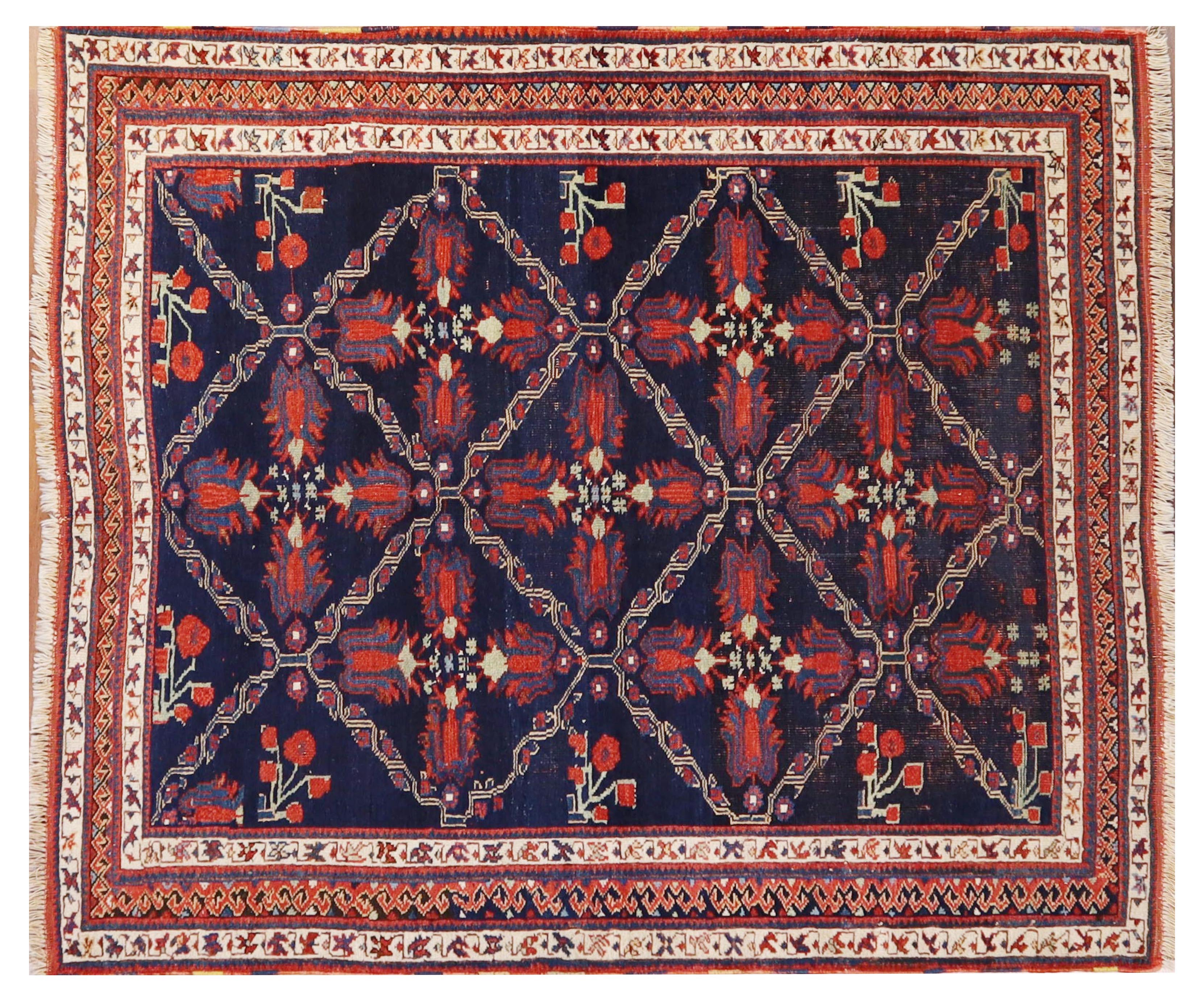 Afshar rug, 4'2" x 5'0", from Iran