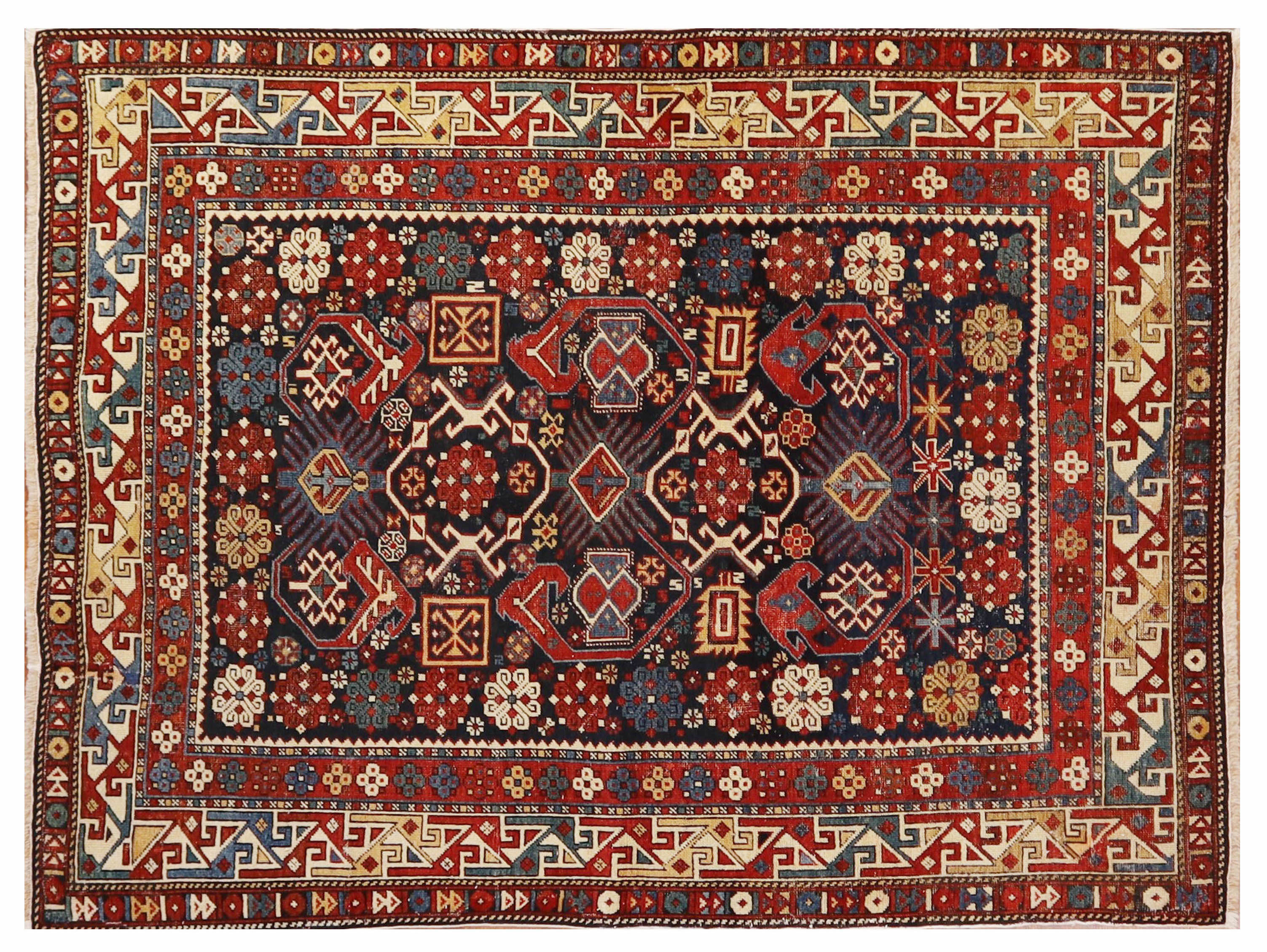 Shirvan rug, 3'8" x 4'10", from Azerbaijan