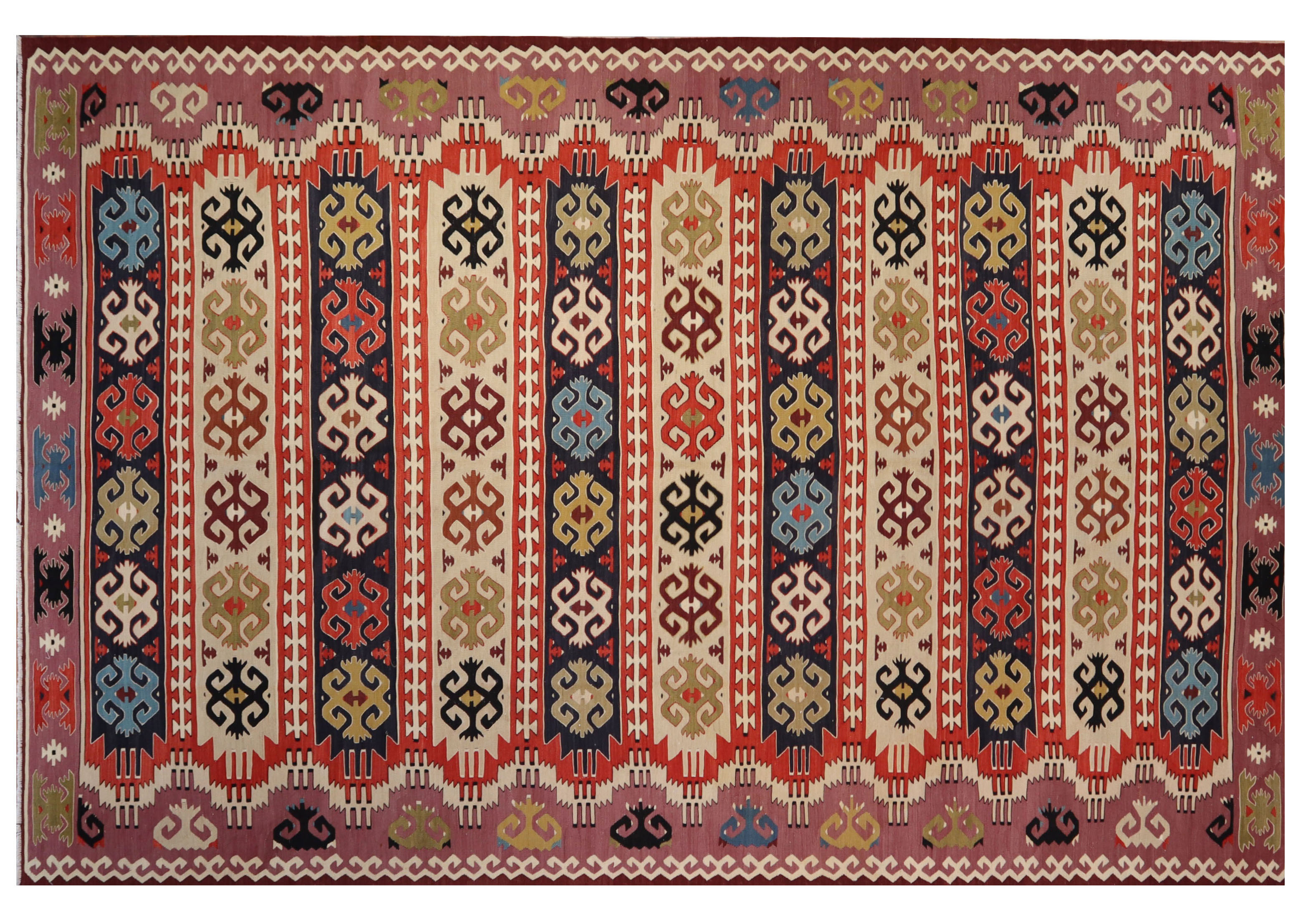 Geometric Kilim rug, 6'7" x 10'1", from Turkey